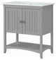 Bush Salinas 32"W Engineered Wood Bathroom Vanity Cabinet in Cape Cod Gray