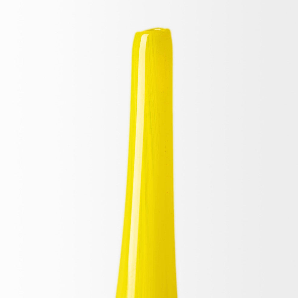 Jasse Yellow And Gray Glass Vase, Large
