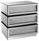 Benzara BM280267 Pali 32" Nightstand Dresser Table, Faux Crystals, Silver