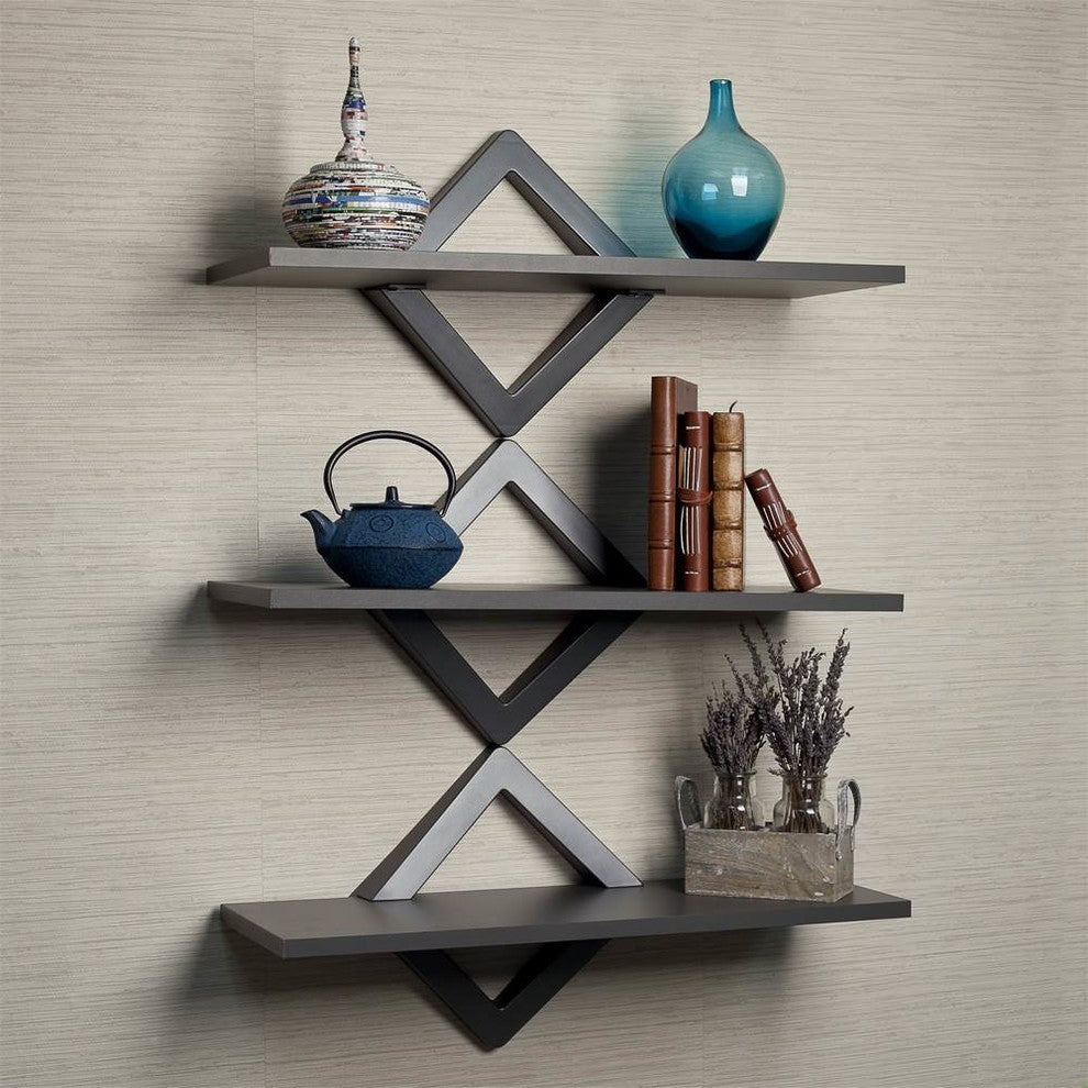Diamonds 3 Level Shelving System, Black