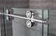 Langham 48"x35"x77.5" Frameless Sliding Shower Enclosure, Left Base, Stainless