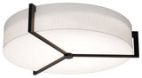 Apex 33" LED Flush Mount, Espresso Finish, Linen White Shade