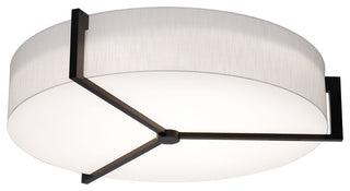 Apex 33" LED Flush Mount, Espresso Finish, Linen White Shade