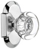 Double Cottage Plate With Round Clear Crystal Knob, Bright Chrome
