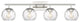 Mackenzie Polished Nickel <br> 4-Light Bath Vanity With Rippled Water glass
