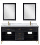 Kesia Black Oak Bathroom Vanity Set, 72", With Mirror