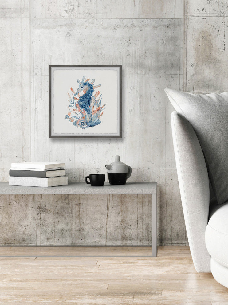 "I Love Seahorses" Framed Painting Print, 12x12