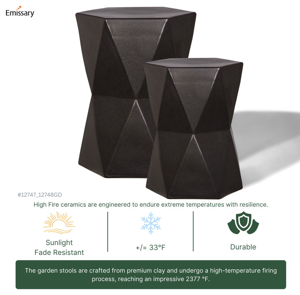 Matrix Hex Stool, Gunmetal 14x18