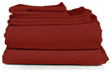 4-Piece, 1,800 Thread Count, Bamboo Feel, Soft Bed Sheets, Red, Queen