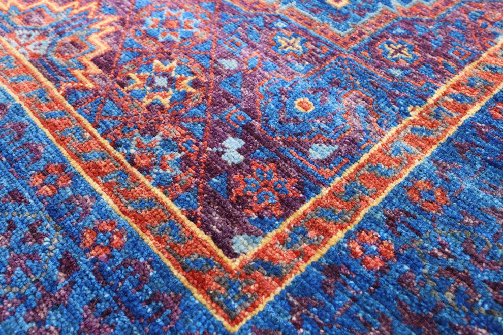 Geometric Mamluk Hand-Knotted Wool Runner Rug 2' 9" X 9' 9" - Q12278