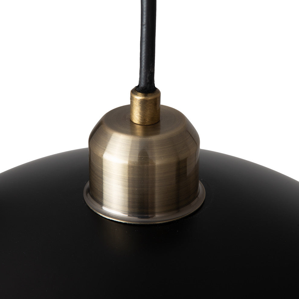 Luna Bella Pendant Light Large, Matte Black, Weathered Brass