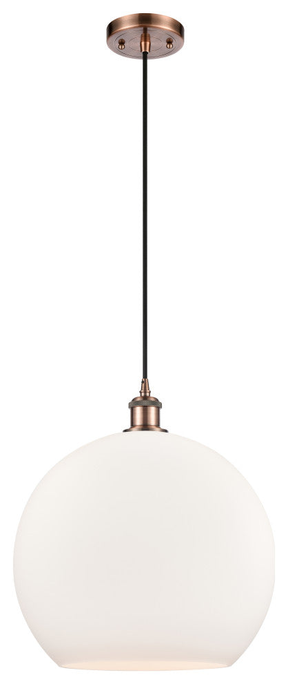 Innovations 516-1P-AC-G121-14-LED 1-Light Pendant, Antique Copper