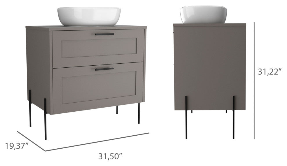 Svedin Deluxe 32" Bathroom Vanity, Taupe