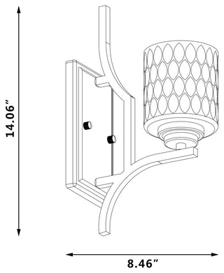 1- Light Dimmable Weathered Black Armed Sconce