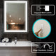 Black Frame Wall Mounted backlit LED Bathroom Vanity Mirror (60"W X 36"H )