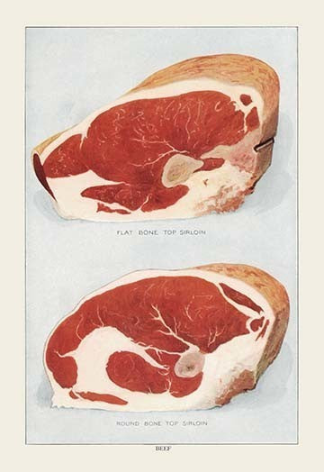 Beef: Bone Top Sirloin - Gallery Wrapped Canvas Art 28" x 42"