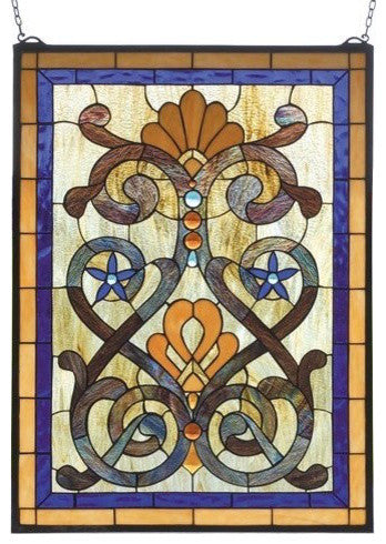 Meyda Lighting 77999 20"W X 27"H Mandolin Stained Glass Window