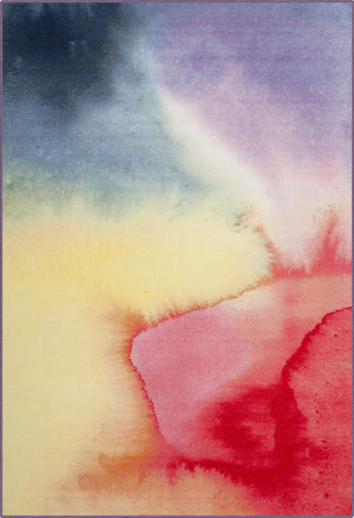 Safavieh Paint Brush Ptb118A Rug, Fuchsia/Yellow, 6'7"x9'