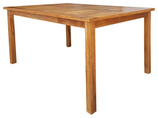 Teak Wood Bistro Rectangular Patio Bar Table, 55"x35"