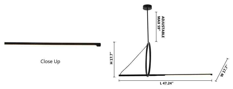 Black Metal LED Chandelier With White Acrylic Diffusers