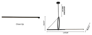 Black Metal LED Chandelier With White Acrylic Diffusers