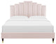 Elise King Performance Velvet Platform Bed-Pink