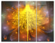 "Yellow Fractal Flower With Pink" Digital Metal Wall Art, 3 Panels, 36"x28"