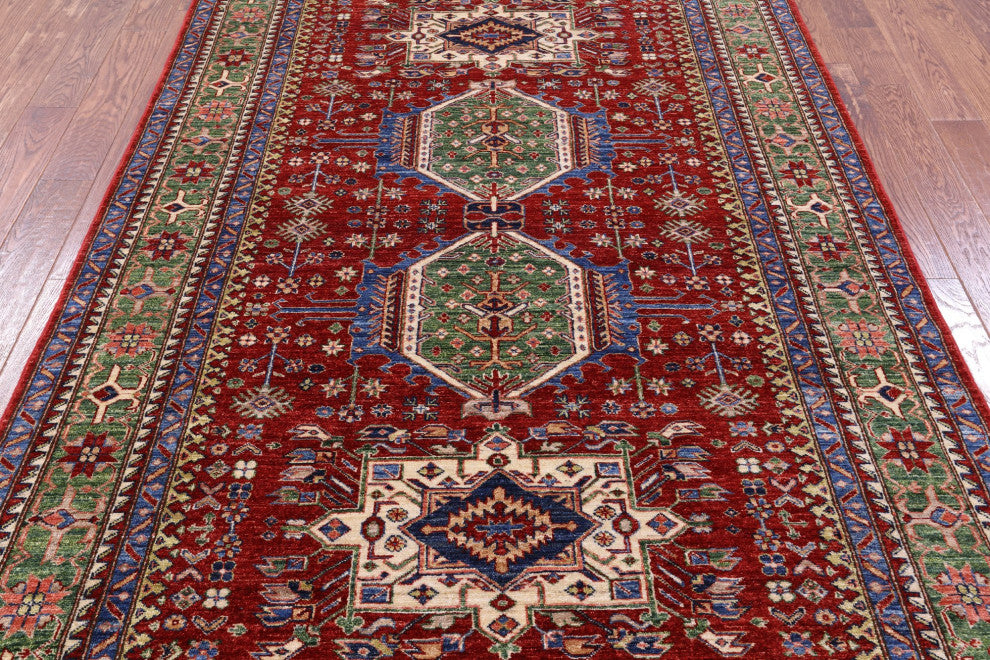 5' 11" X 9' 0" Super Kazak Hand Knotted Wool Rug Q10525