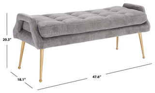 Safavieh Everdeen Bench, Charcoal/Gold