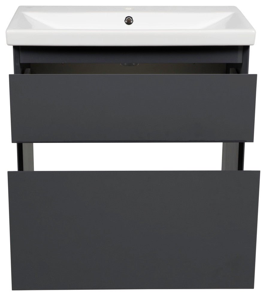 Bathroom Vanity Elit Graphite Gloss 28" No Mirror