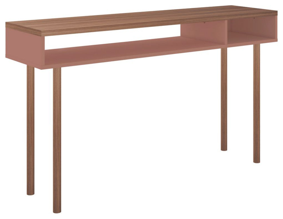 Windsor 47" Console Accent Table, Ceramic Pink and Nature