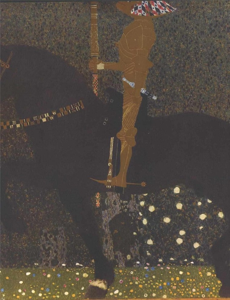 Gustav Klimt the Golden Knight Premium Canvas Print