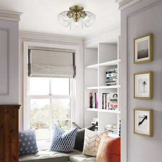 Montgomery 3 Light Antique Brass Semi-Flush