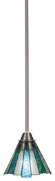 Paramount 1-Light Mini Pendant, Brushed Nickel, 7" Sea Ice Art Glass