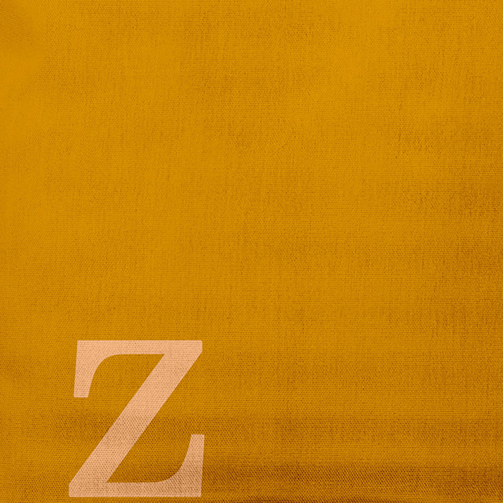 26"x26" Modern Monogram Decorative Throw Pillow, Autumn Gold
