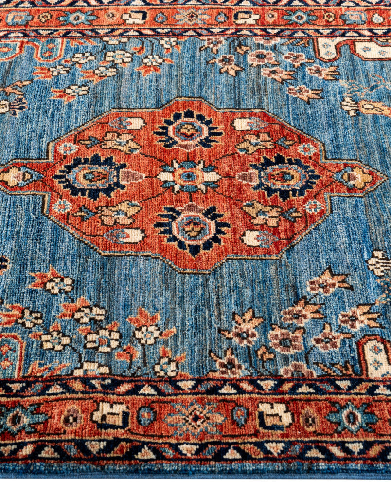Serapi One-of-a-Kind Hand-Knotted Area Rug Light Blue, 3'0" x 5'4"