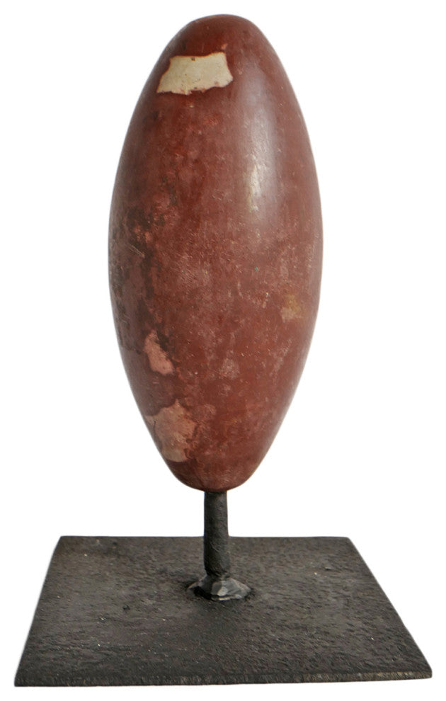 Natural Lingam Stone on Stand