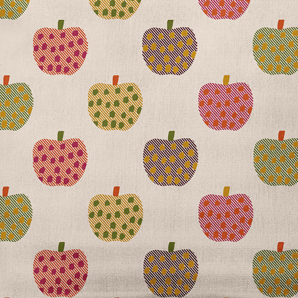 20"x20" Apple Pattern Decorative Throw Pillow, Olive