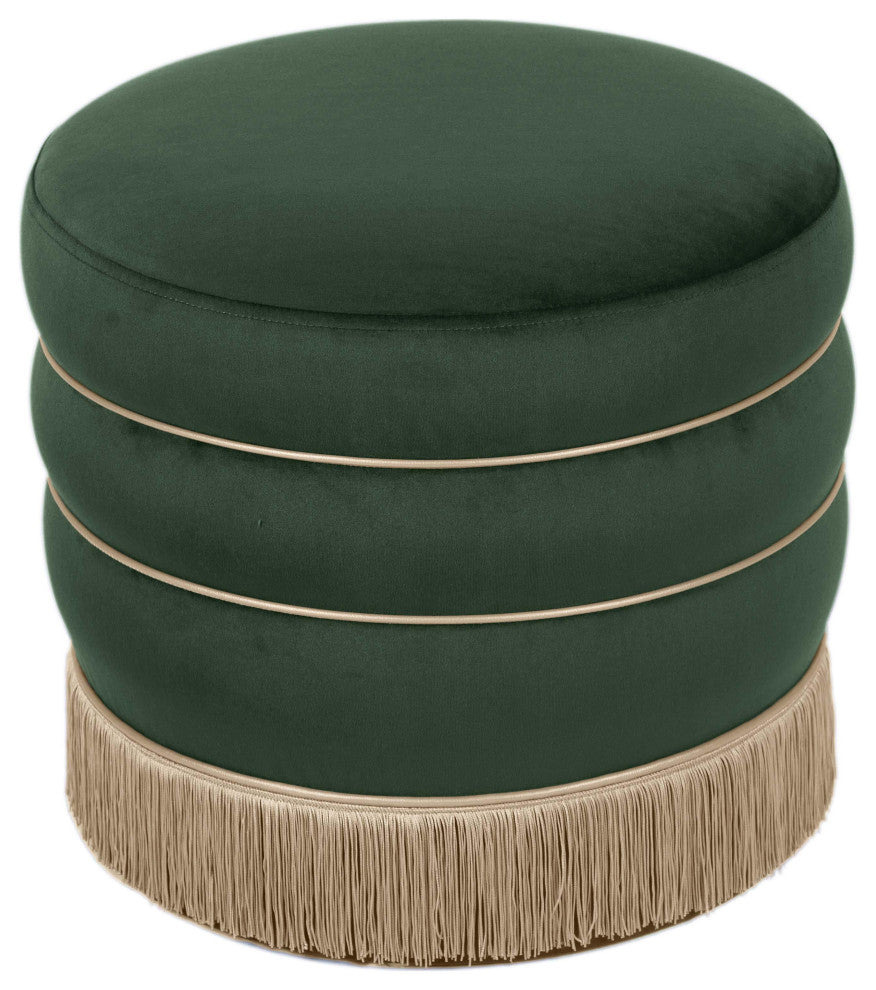 Lakka Green Velvet Ottoman