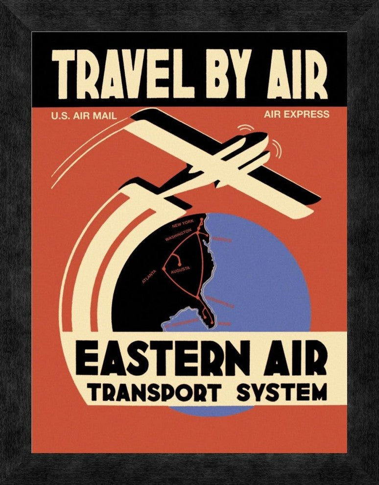 "Eastern Air Transport System" Framed Canvas Giclee, 14"x18"