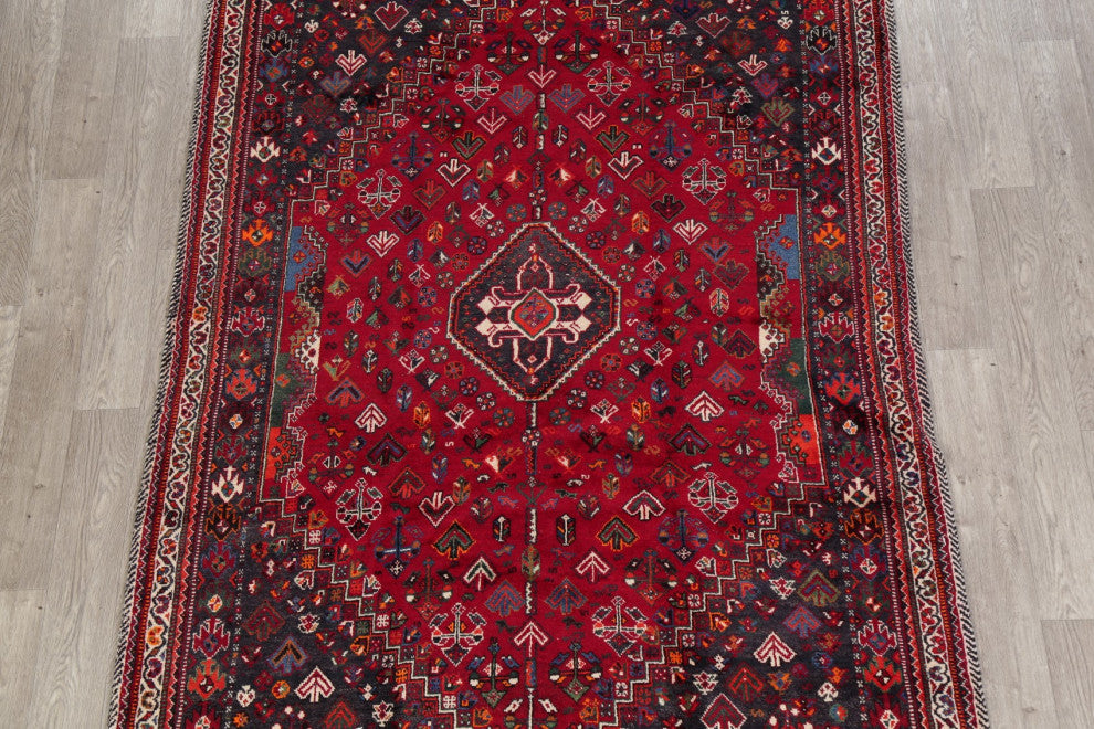 Consigned, Lori Oriental Traditional Persian Hand-Knotted Area Rug, Red, 6x9