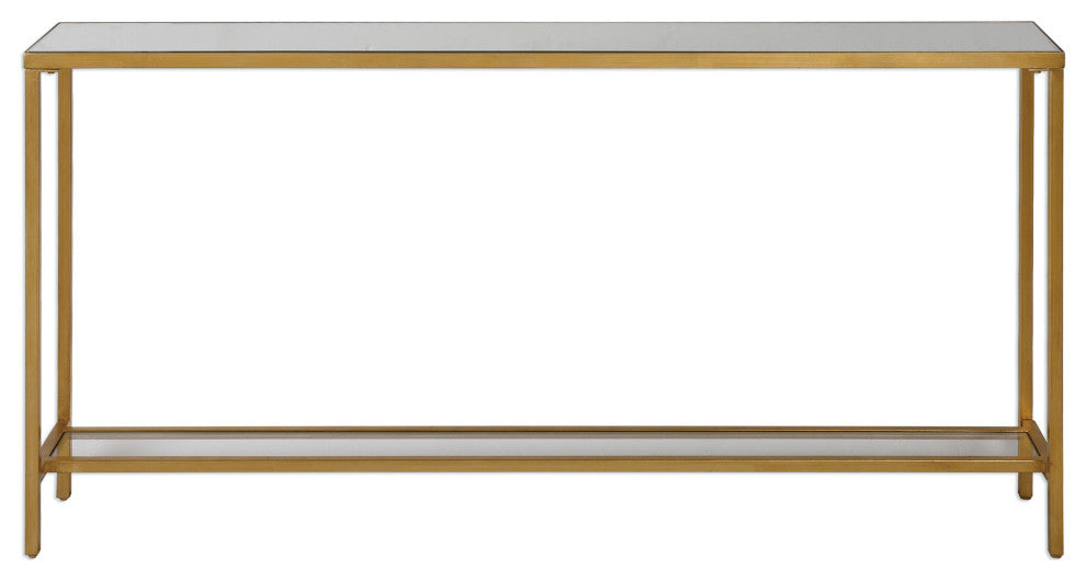 Uttermost Hayley Modern Style Metal Console Table in Gold Finish