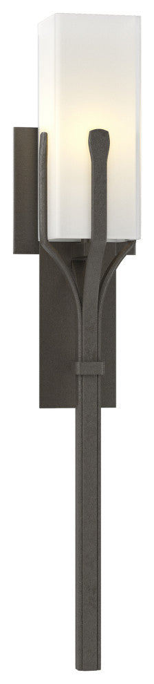 Mediki Sconce, Dark Smoke Finish, Opal Glass