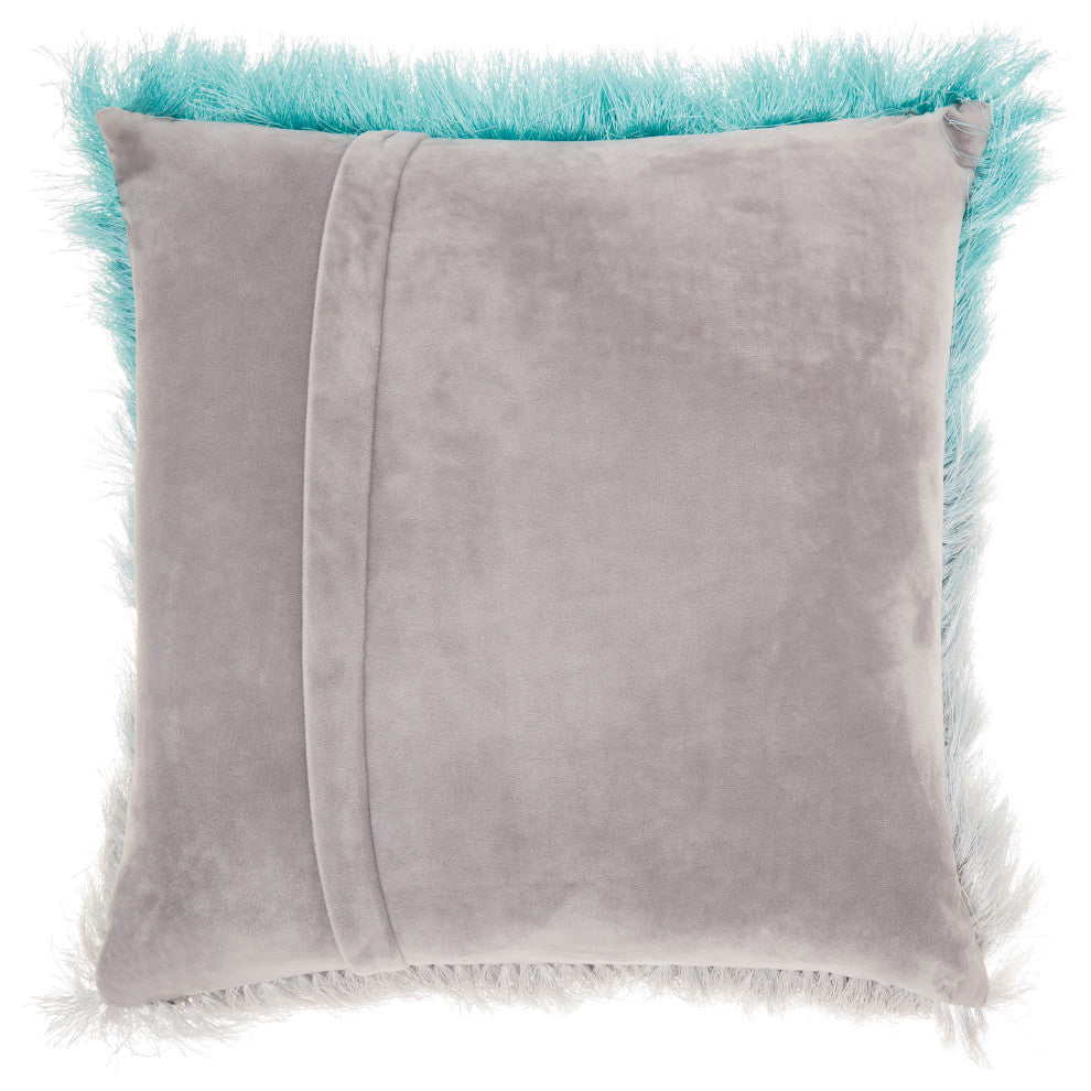 Mina Victory TR011 Throw Pillow, Turquoise/Silver, 20" x 20"