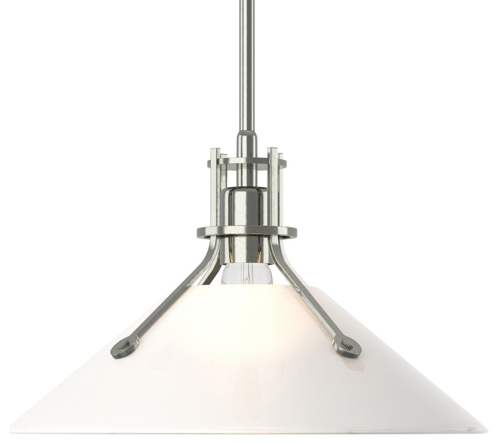 Henry Medium Glass Shade Pendant, Sterling Finish - Frosted Glass