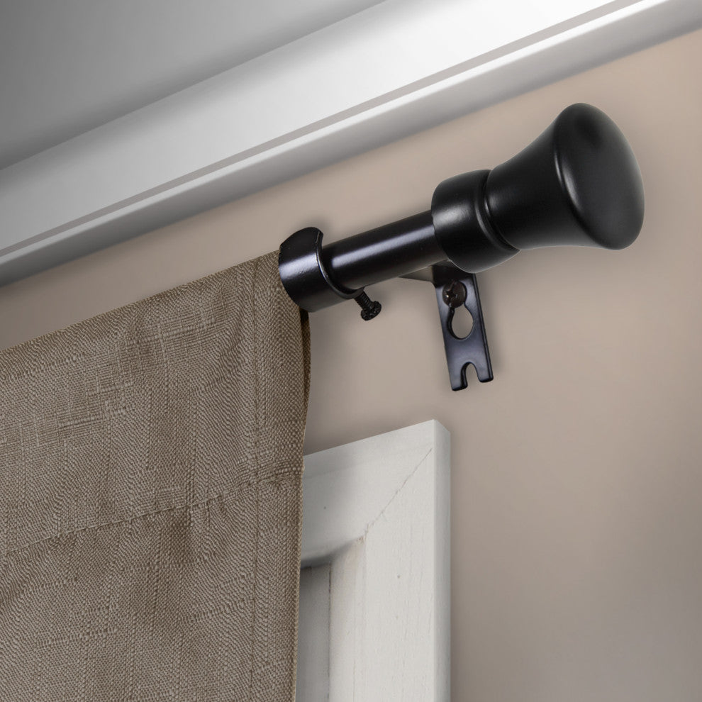 Reagan 5/8" Curtain Rod Black, 18-28"