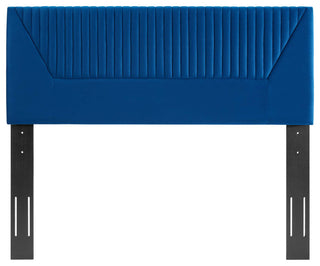 Patience Channel Tufted Performance Velvet Full/Queen Headboard, Navy