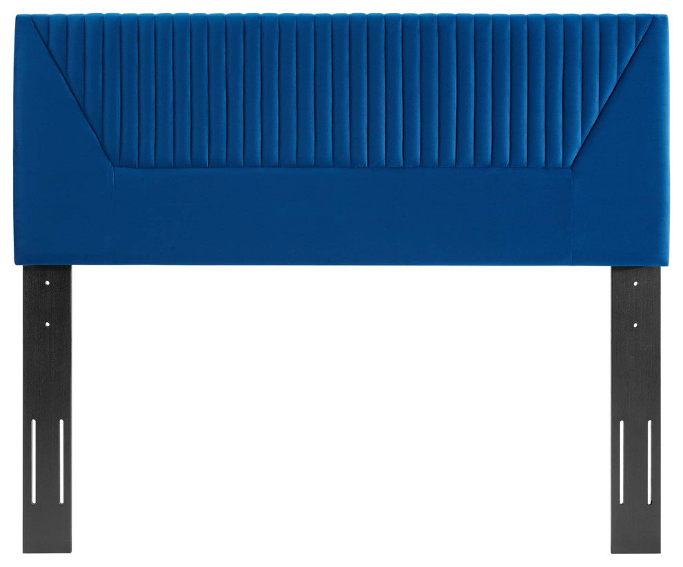 Patience Channel Tufted Performance Velvet Full/Queen Headboard, Navy