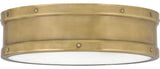 Quoizel QF5224 Ahoy 13"W LED Flush Mount Drum Ceiling Fixture - Weathered Brass