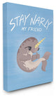 The Kids Room Stay Narly Narwhal Fun Sunglasses Blue Canvas Wall Art, 24"x30"